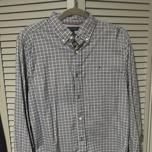 Tommy Hilfiger Black and White Casual Button Down Shirt